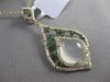 ESTATE 3.13CT DIAMOND & EMERALD & AGATE 14K YELLOW GOLD 3D FLOATING PENDANT