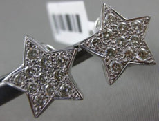 ESTATE LARGE 1.75CT ROUND DIAMOND 18KT WHITE GOLD 3D PAVE STAR CLIP ON EARRINGS