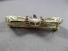 ESTATE 1.60CT DIAMOND & AAA RUBY 14KT WHITE & YELLOW GOLD 3D BOW PIN & PENDANT