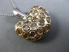 ESTATE LARGE 5.20CT MULTI COLOR DIAMOND 18KT 2 TONE GOLD 3D HEART SHAPE PENDANT