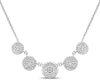 ESTATE .47CT DIAMOND 14K WHITE GOLD CLASSIC JOURNEY CIRCULAR PAVE LOVE NECKLACE
