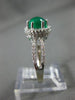 ESTATE 1.73CT DIAMOND & AAA CABOCHON GREEN AGATE 14KT WHITE GOLD ENGAGEMENT RING
