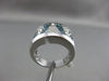 ESTATE WIDE 2.86CT WHITE & BLUE DIAMOND 14KT WHITE GOLD 3D CONCAVE COCKTAIL RING