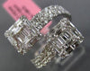 ESTATE 1.47CT ROUND & BAGUETTE DIAMOND 18KT WHITE GOLD SQUARE CRISS CROSS RING