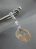 ESTATE 1.39CT DIAMOND 18KT WHITE & ROSE GOLD 3D CIRCULAR PAVE HANGING EARRINGS