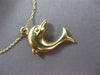 ESTATE 14KT YELLOW GOLD DOUBLE SIDED HAPPY CUTE DOLPHIN PENDANT & CHAIN #25088