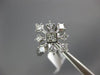 ESTATE WIDE .88CT DIAMOND 14KT WHITE GOLD 3D CLASSIC SNOWFLAKE FROZEN LOVE RING