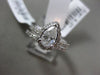 ESTATE 1.40CT DIAMOND 14KT WHITE GOLD 3D PEAR HALO ENGAGEMENT WEDDING RING SET