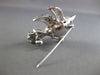 ESTATE .93CT DIAMOND AAA RUBY & SOUTH SEA PEARL 14KT WHITE GOLD BIRD BROOCH PIN
