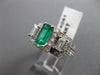 ANTIQUE 2.19CT DIAMOND & AAA EMERALD 14KT WHITE GOLD 3D ENGAGEMENT RING #16061