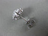 ESTATE LARGE 1.99CT DIAMOND 18KT WHITE GOLD 3D FLOWER SNOWFLAKE STUD EARRINGS