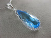ESTATE LARGE 2.81CT DIAMOND & AAA BLUE TOPAZ 14K WHITE GOLD 3D PENDANT #26502