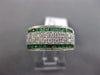 ESTATE WIDE .95CT DIAMOND & AAA EMERALD 18KT WHITE GOLD WEDDING ANNIVERSARY RING