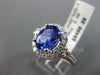 LARGE 1.70CT DIAMOND & TANZANITE 18K WHITE GOLD 3D HALO FILIGREE ENGAGEMENT RING