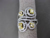 ESTATE 2.25CT WHITE & YELLOW DIAMOND 18K TWO TONE GOLD INFINITY DOUBLE HALO RING