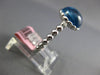 ESTATE 3.04CT DIAMOND & AAA CABOCHON BLUE TOPAZ 14KT WHITE GOLD 3 STONE FUN RING
