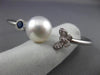 ESTATE .52CT DIAMOND AAA SAPPHIRE & SOUTH SEA PEARL 18KT WHITE GOLD 3D BRACELET
