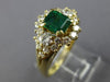 ESTATE WIDE 1.82CT DIAMOND & AAA EMERALD 18KT YELLOW GOLD ENGAGEMENT RING #26466