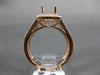 ESTATE LARGE .20CT DIAMOND 14KT ROSE GOLD 3D MILGRAIN SEMI MOUNT ENGAGEMENT RING