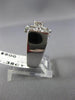 ANTIQUE WIDE .35CT OLD MINE DIAMOND 14KT WHITE GOLD LEAF ENGAGEMENT RING #16789