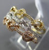 ESTATE WIDE .49CT DIAMOND 18K WHITE YELLOW & ROSE GOLD MULTI ROW LOVE KNOT RING