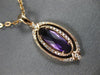 ESTATE 1.15CT DIAMOND & AAA AMETHYST 14KT ROSE GOLD 3D OVAL FILIGREE PENDANT