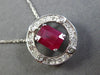 ESTATE 2.20CT DIAMOND & AAA RUBY 18KT WHITE GOLD SOLITAIRE FLOATING PENDANT #392