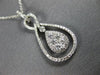 ESTATE .47CT DIAMOND 18KT WHITE GOLD 3D CUSTER TEAR DROP INFINITY LOVE PENDANT