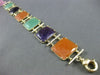 ESTATE WIDE & LONG 1.45CT DIAMOND & AAA MULTI GEM 14KT WHITE 3D SQUARE BRACELET