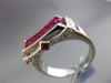 ESTATE WIDE 3.35CT DIAMOND & AAA RUBY 18K WHITE GOLD 3D ETOILE DOUBLE SIDED RING