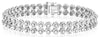 WIDE 2.80CT DIAMOND 14KT WHITE GOLD ROUND DOUBLE ROW HEXAGON FUN TENNIS BRACELET
