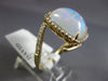 ESTATE 5.73CT DIAMOND & AAA OPAL 14K YELLOW GOLD 3D SQUARE HALO CRISS CROSS RING