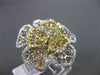 ANTIQUE LARGE 2.43CT DIAMOND 18KT TRI COLOR GOLD 3 DIMENSIONAL FLOWER  RING