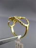 ESTATE WIDE .64CT ROUND DIAMOND 18KT YELLOW GOLD OPEN FLYING BUTTERFLY FUN RING