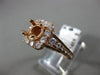 ESTATE LARGE 1.19CT DIAMOND 14K ROSE GOLD SQUARE HALO SEMI MOUNT ENGAGEMENT RING