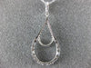ESTATE .46CT ROUND & BAGUETTE DIAMOND 14KT WHITE GOLD TEAR DROP FLOATING PENDANT