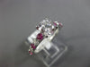 ESTATE 1.87CT DIAMOND & AAA PINK SAPPHIRE 14K WHITE GOLD CLASSIC ENGAGEMENT RING