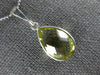 ESTATE 6CT AAA LEMON QUARTZ 14KT WHITE GOLD TEAR DROP PEAR SHAPE BEZEL PENDANT