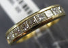 ESTATE .97CT PRINCESS DIAMOND 14KT YELLOW GOLD CHANNEL WEDDING ANNIVERSARY RING
