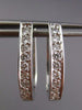 ESTATE .54CT DIAMOND 14KT WHITE GOLD 3D CLASSIC OVAL HUGGIE HANGING EARRINGS