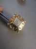 ESTATE LARGE SQUARE 2.95CT DIAMOND PRINCESS CUT 14KT YELLOW GOLD CLIP EARRINGS