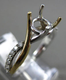 ESTATE .17CT DIAMOND 14K 2 TONE GOLD INFINITY 4 PRONG SEMI MOUNT ENGAGEMENT RING