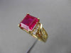 ANTIQUE 2.60CT DIAMOND & RUBELLITE 14KT YELLOW GOLD 3D FILIGREE FUN RING #23930