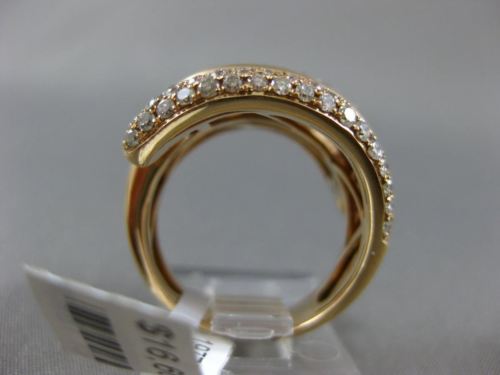 ESTATE EXTRA LARGE 2.09CT DIAMOND 18K ROSE GOLD CRISS CROSS SHINY & MATTE RING