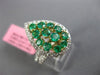 LARGE 1.63CT DIAMOND & AAA EMERALD 18K TWO TONE GOLD PEAR SHAPE CRISS CROSS RING