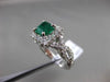 ESTATE 1.85CT DIAMOND & EMERALD 18KT WHITE GOLD 3D HALO INFINITY ENGAGEMENT RING