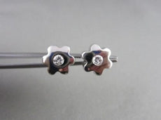 ANTIQUE .21CT DIAMOND 14KT WHITE GOLD FLOWER FLORAL EARRINGS E/F VVS #21638