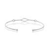 ESTATE .18CT DIAMOND 14KT WHITE GOLD 3D CLASSIC TRIPLE KITE LOVE BANGLE BRACELET