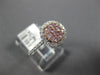 ESTATE 1.50CT WHITE & PINK DIAMOND 14KT WHITE & ROSE GOLD CLUSTER ROUND FUN RING