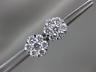 ESTATE LARGE 2.0CT DIAMOND 14KT WHITE GOLD 3D FLOWER SCREW BACK STUD EARRINGS